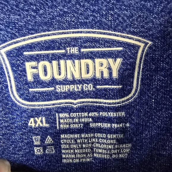 The Foundrey Supply Vibrant Blue Pocket Shortsleeve Polo Tee Mens Plus Size 4X - Picture 2 of 4